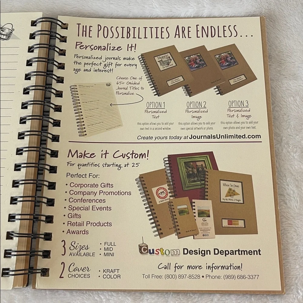 Brown Spiral Bound Memories are Family Journal write it down series new